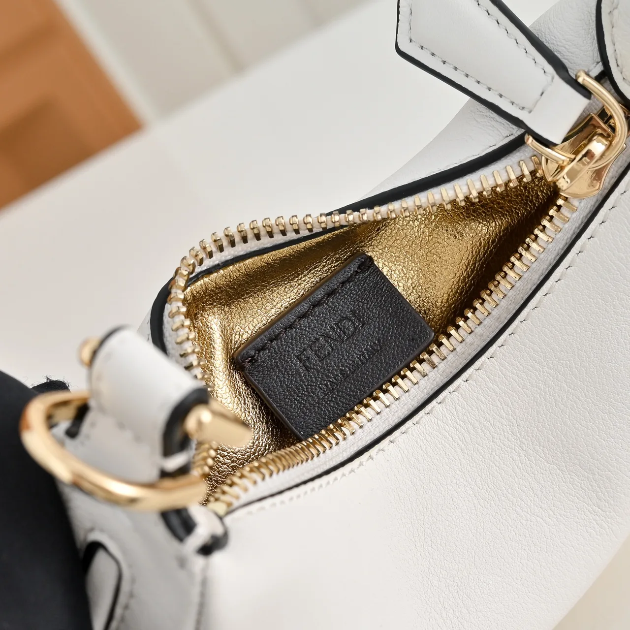 Fendi Crescent Shoulder Bag in White · view 8