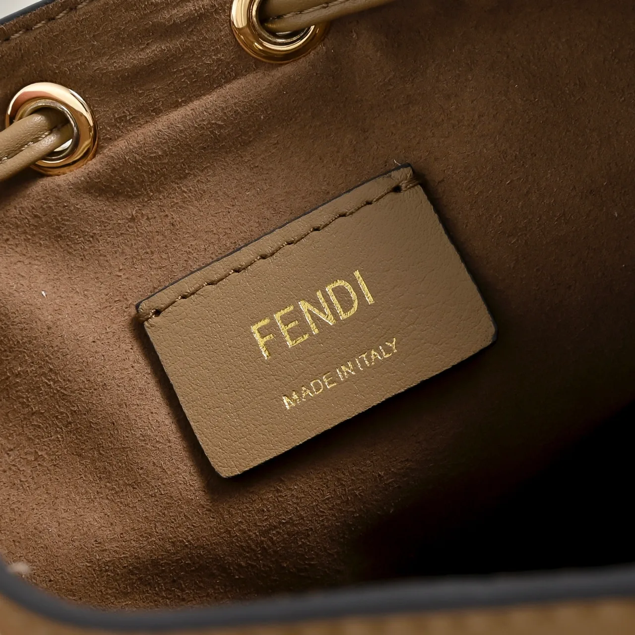 Fendi Calfskin Smooth Bucket Bag in Brown · view 6