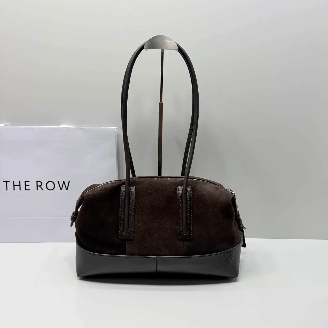 The Row Cowhide Suede Suede-Look Bowling Shoulder Bag in Brown · view 5