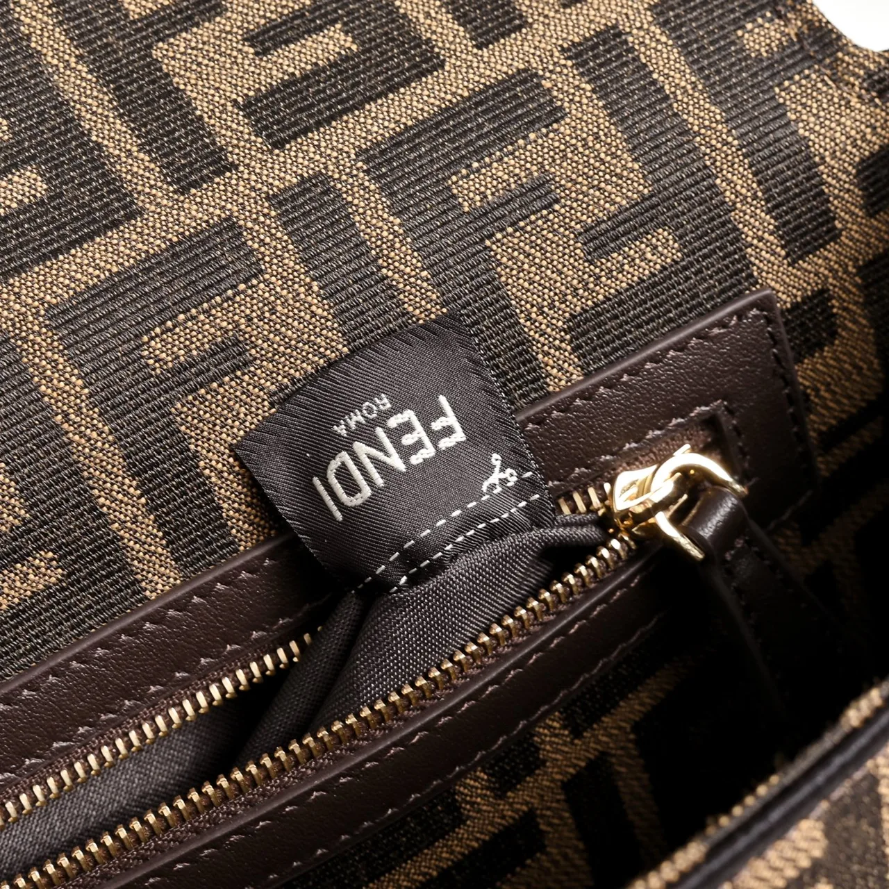 Fendi FF Monogram Baguette Bag in Brown · view 6