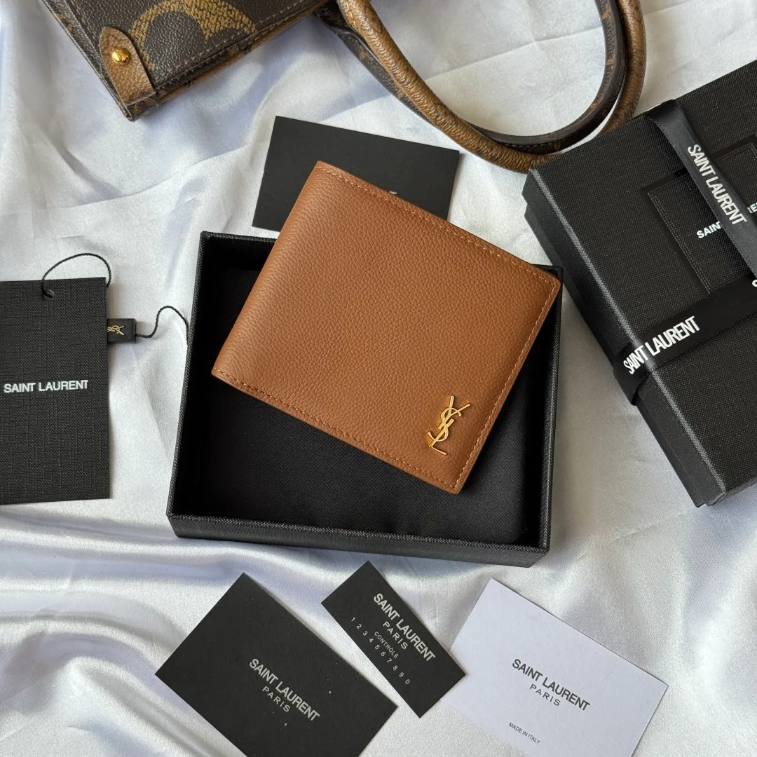 Saint Laurent Bifold Wallet in Tan · view 1