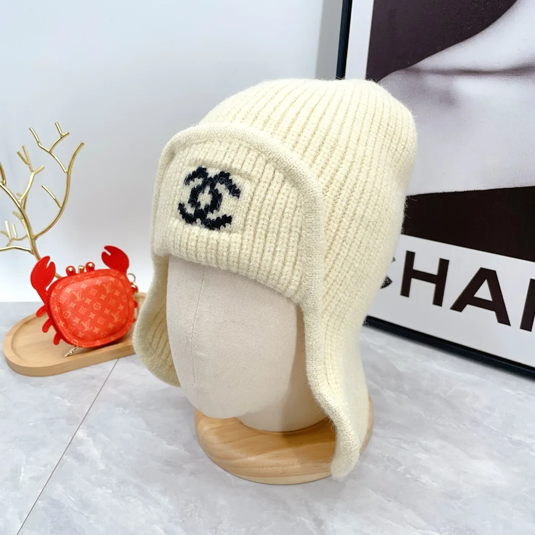 Chanel Earflap Hat in White · view 3
