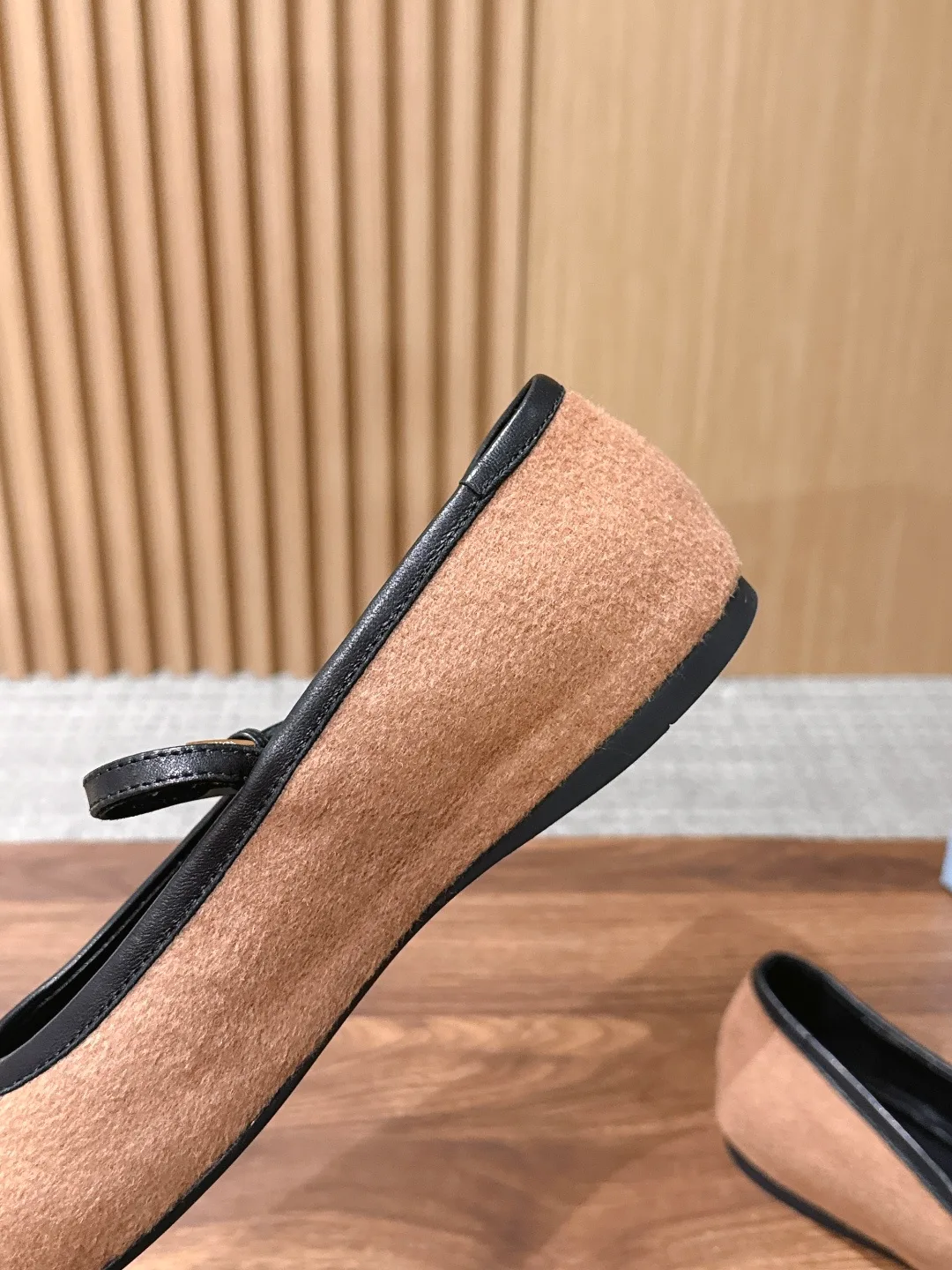 Prada Buckle Mary Jane Flats in Tan · view 7