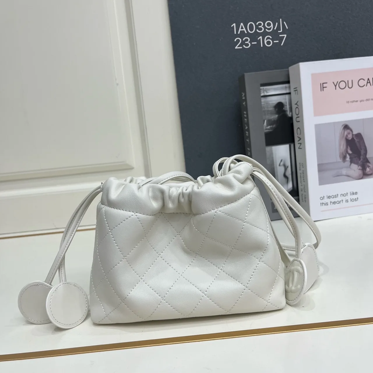 Chanel Quilted Crossbody Bag in White · view 2