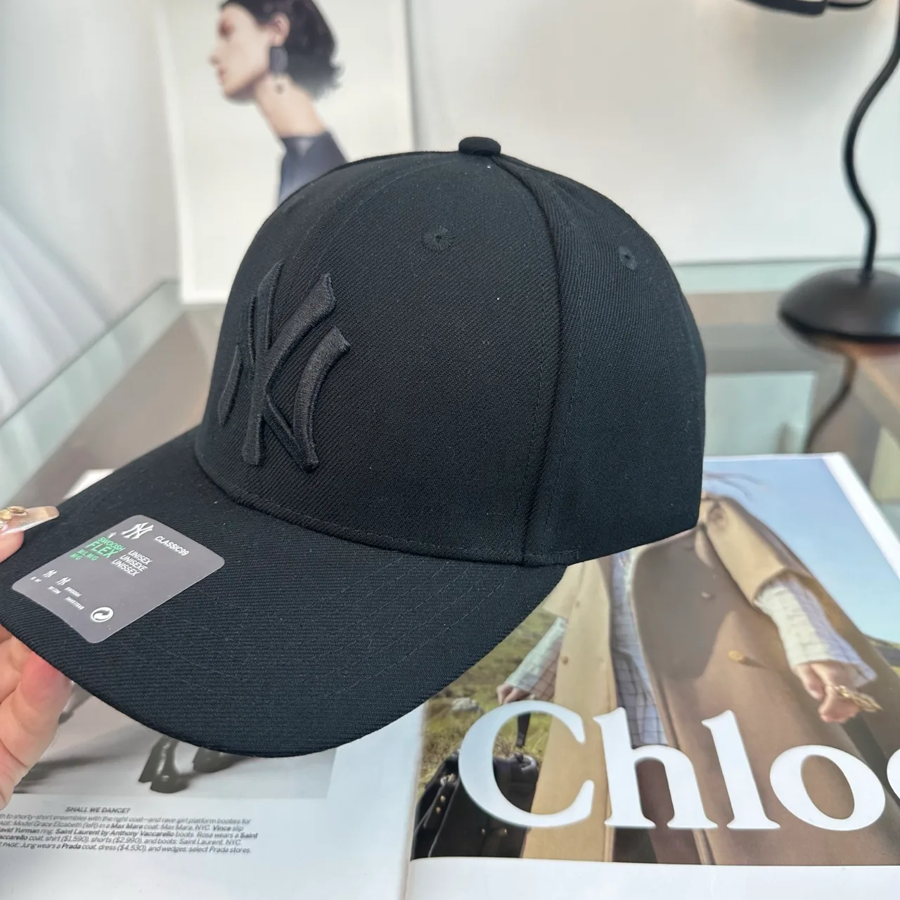 NY Letter Baseball Cap in Black & Grey & White & Brown & Green · view 8