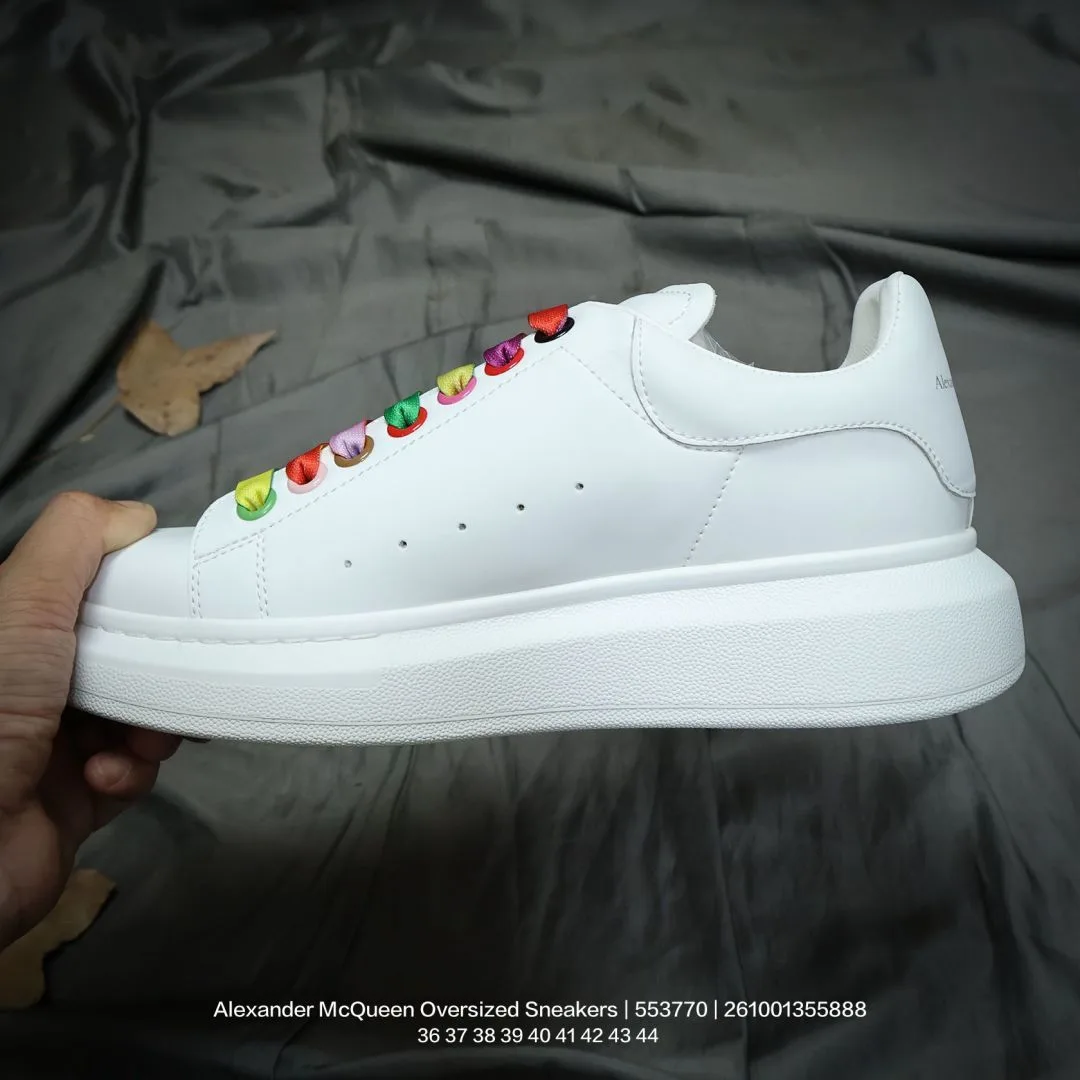 Alexander McQueen Lambskin Smooth Sneakers in White · view 3
