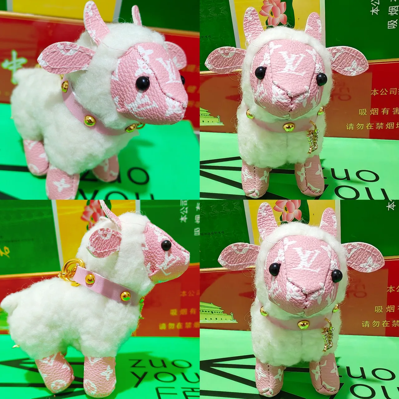 Louis Vuitton White Fleece Sheep Key Charm in White · view 2