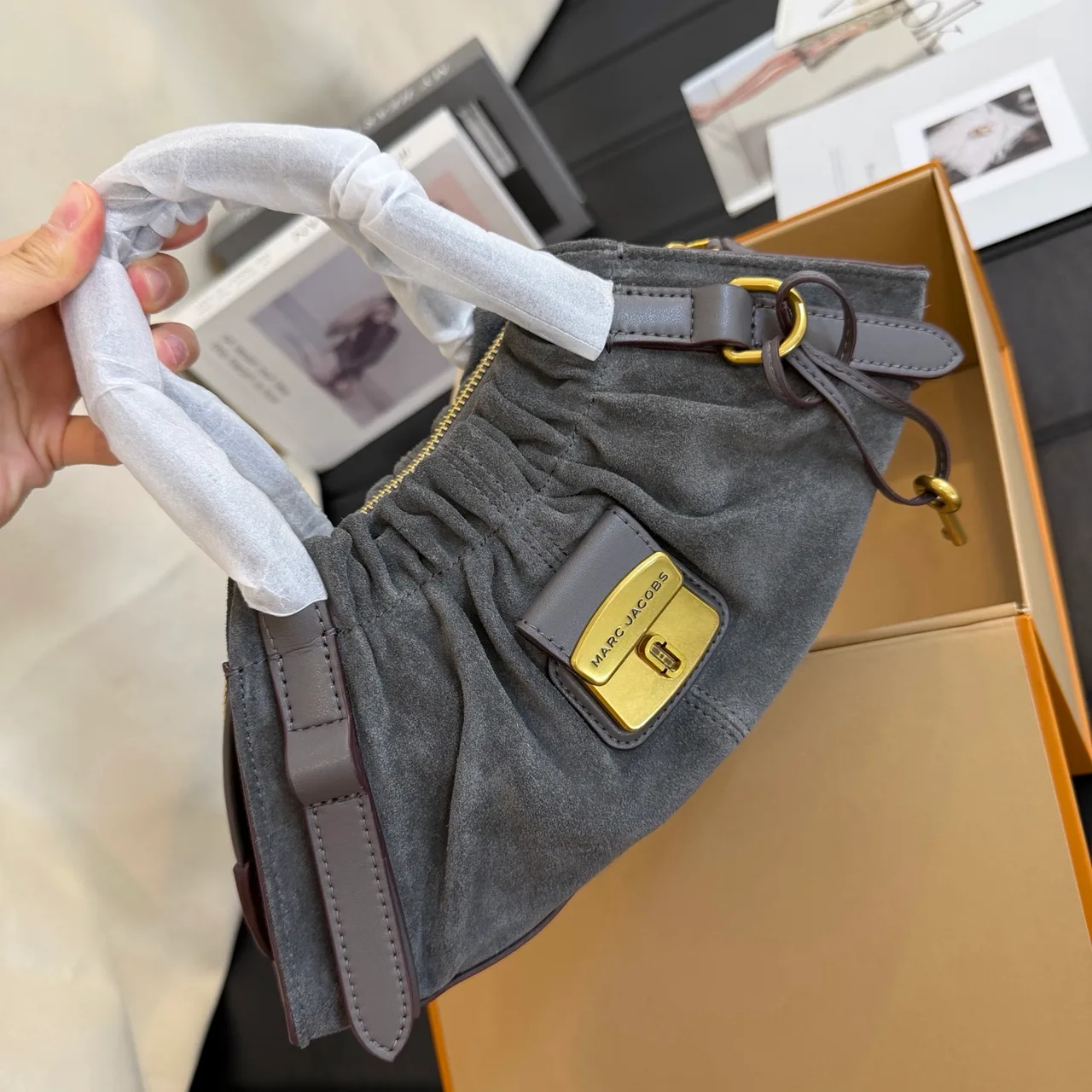 Marc Jacobs Cowhide Top-Handle Bag in Grey · view 1