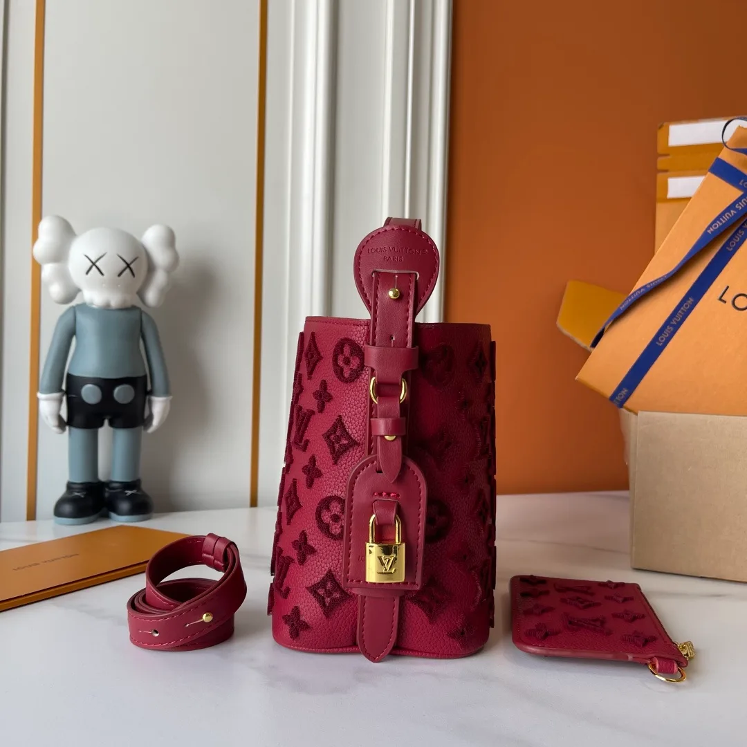 Louis Vuitton Cowhide Bucket Bag in Burgundy · view 6