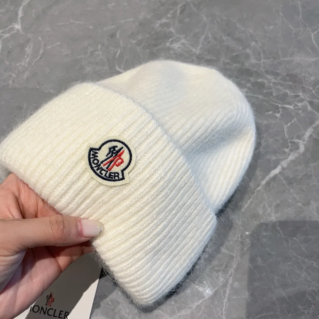 Moncler Beanie in White & Black · view 4
