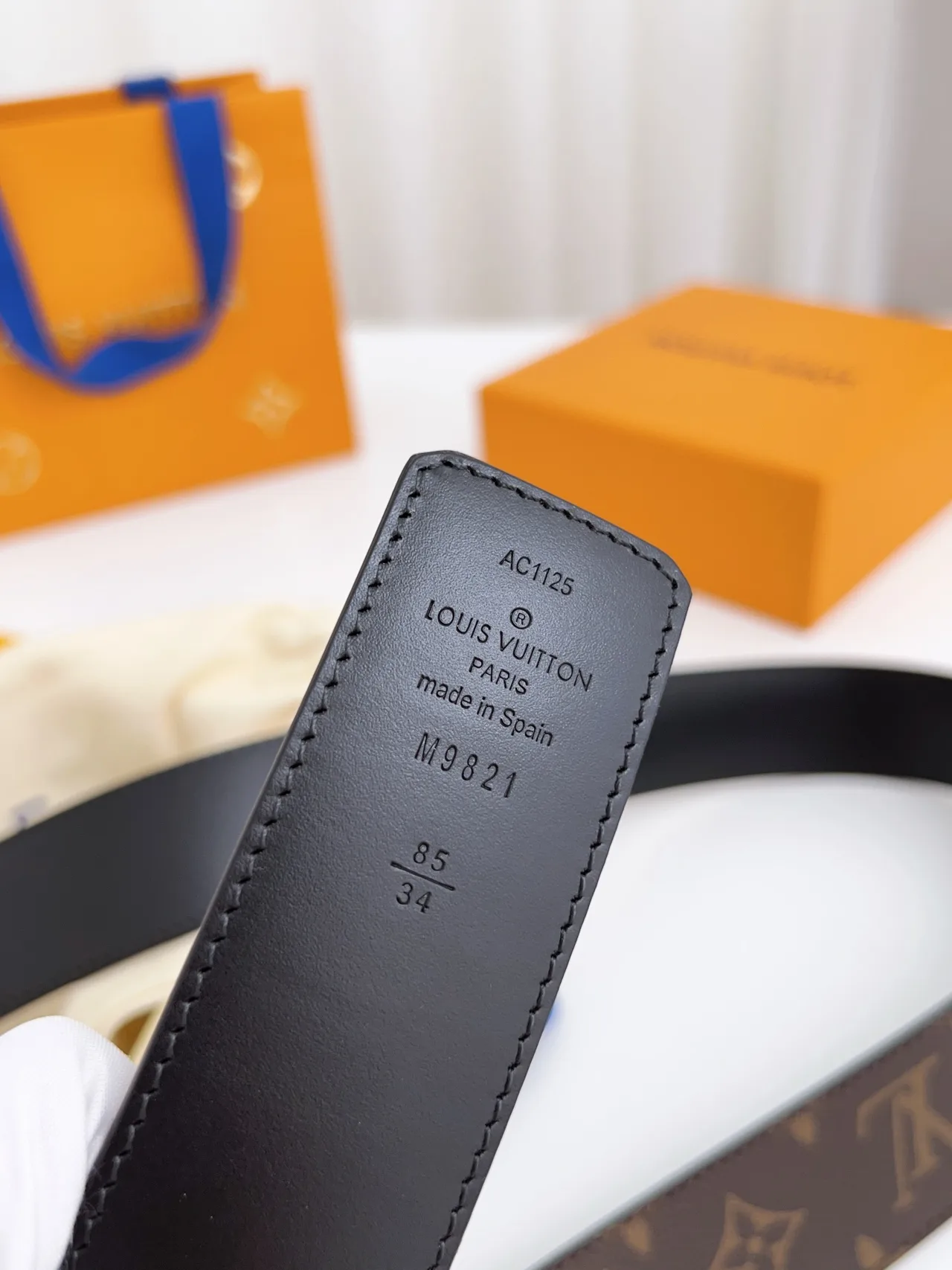 Louis Vuitton Calfskin Smooth Monogram LV Belt in Brown · view 7