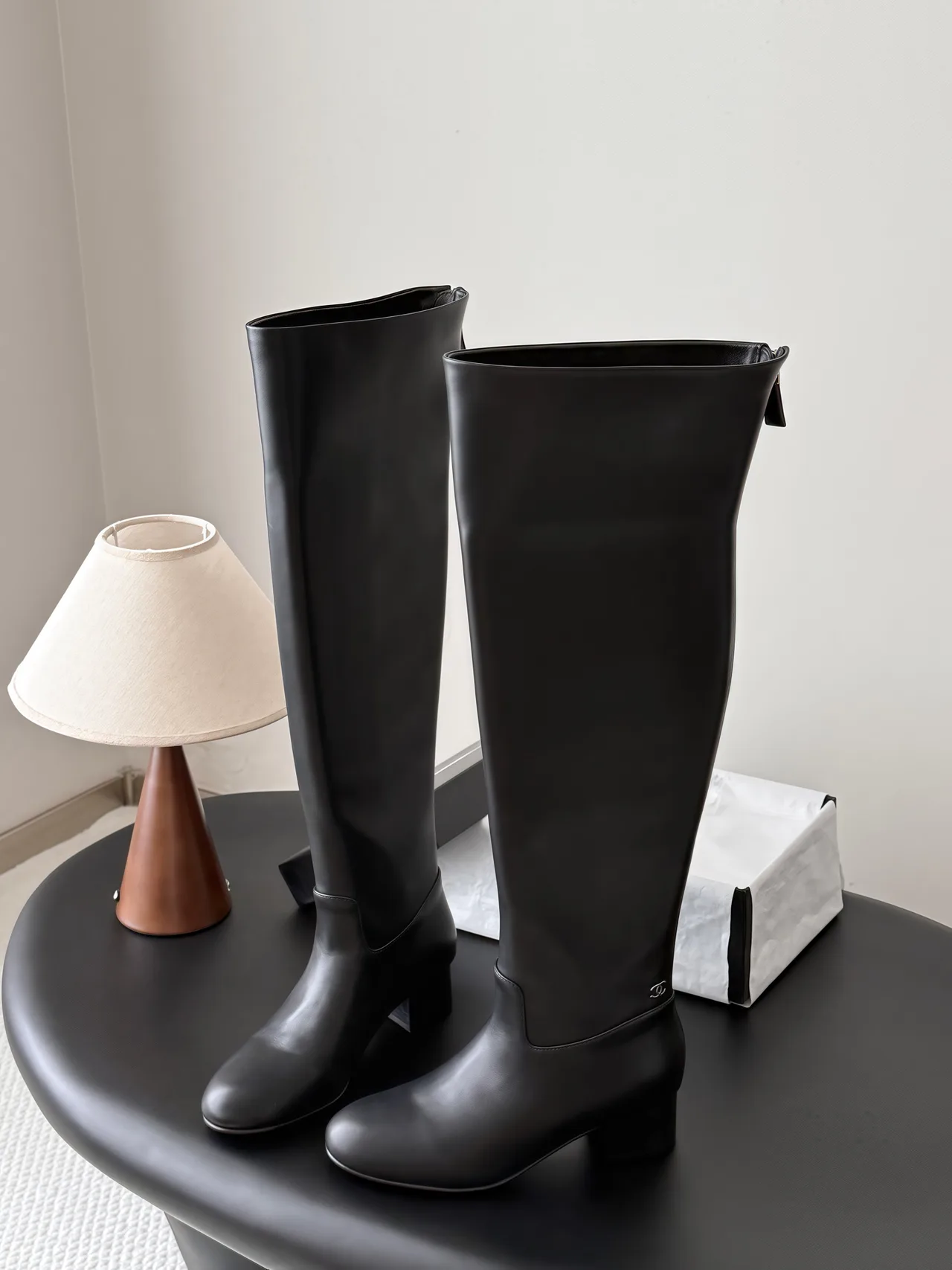Chanel Sheepskin Boots in Black · view 5