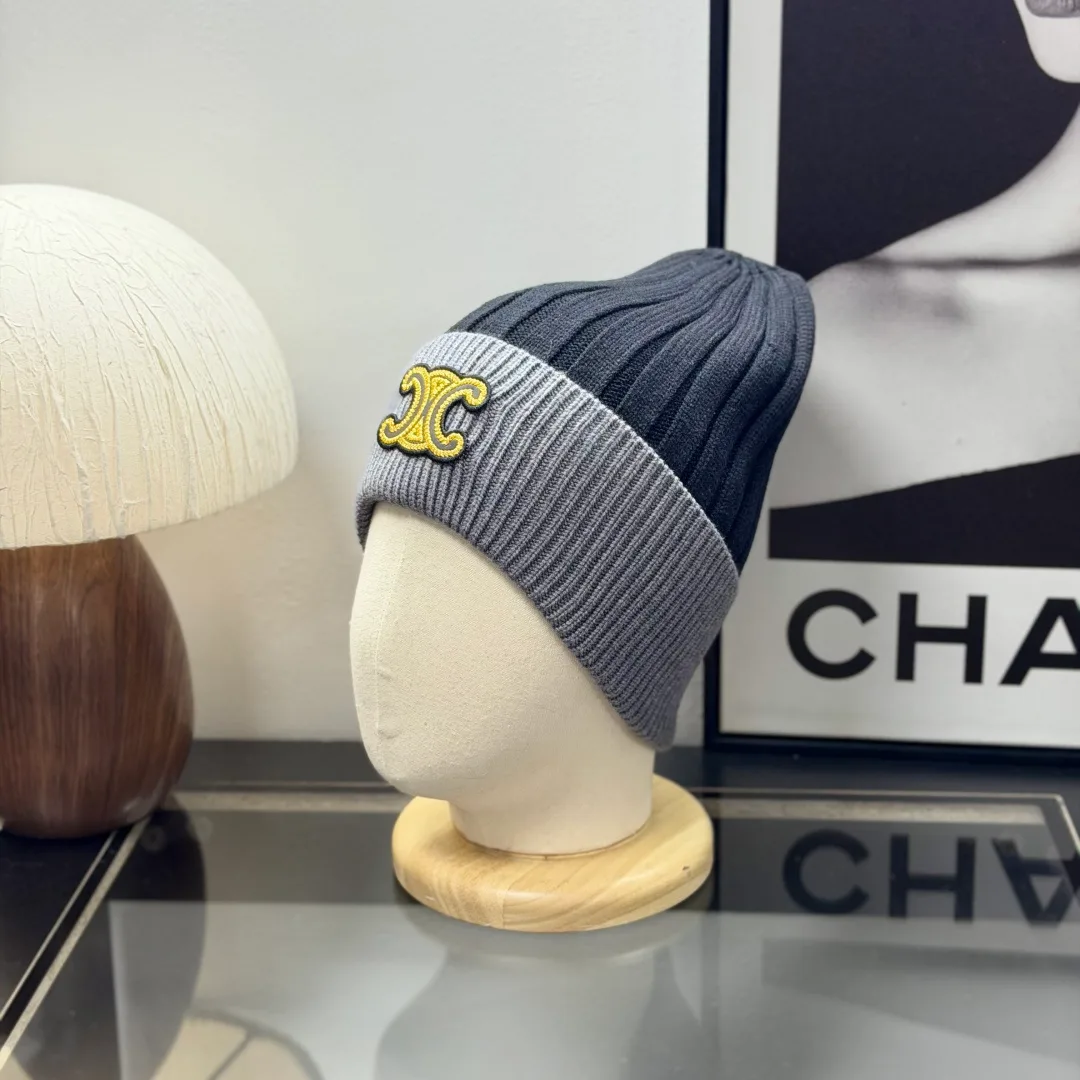 Celine Ribbed Beanie in Grey · view 4