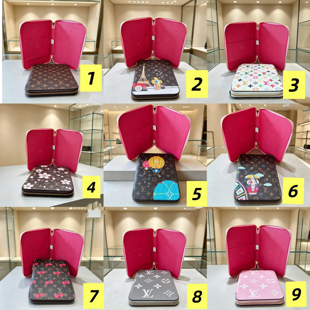 Louis Vuitton Zip Organizer in Brown & White & Grey & Pink · view 4