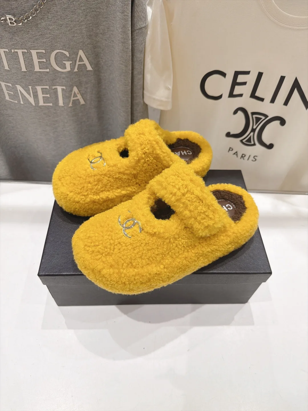 Chanel Slippers in Yellow · view 3