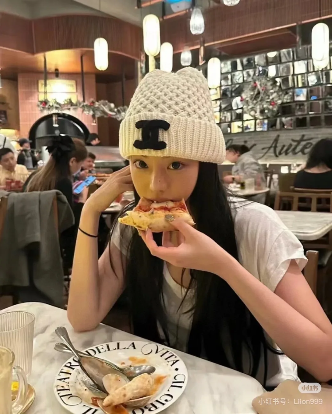 Chanel Wool CC Knit Beanie in White · view 3