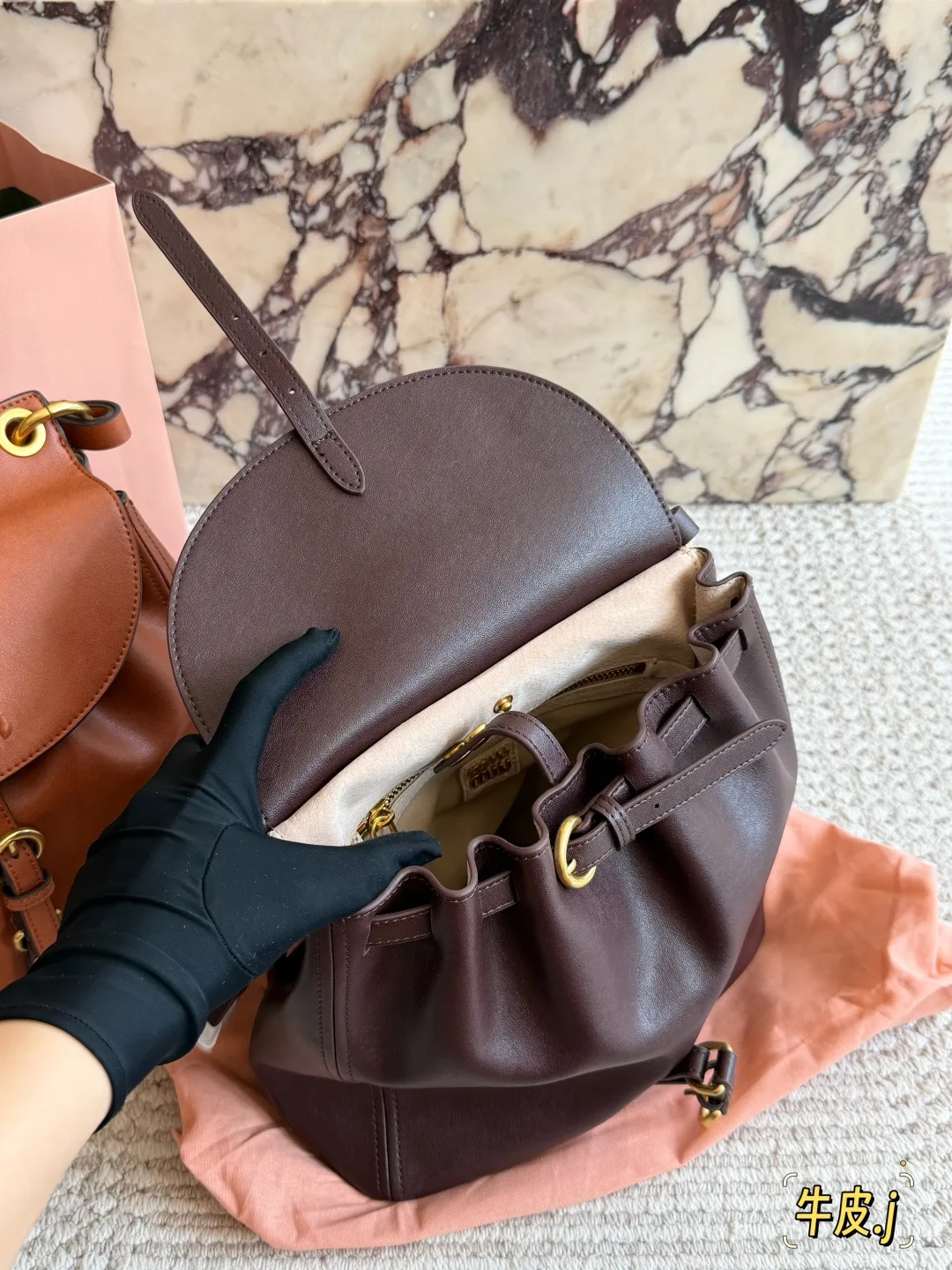 Miu Miu Smooth Hobo Bag in Brown · view 8