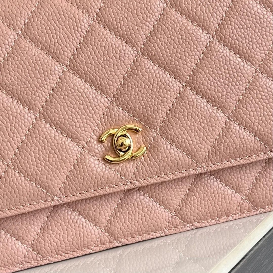 Chanel Calfskin Quilted Clutch in Pink · view 6