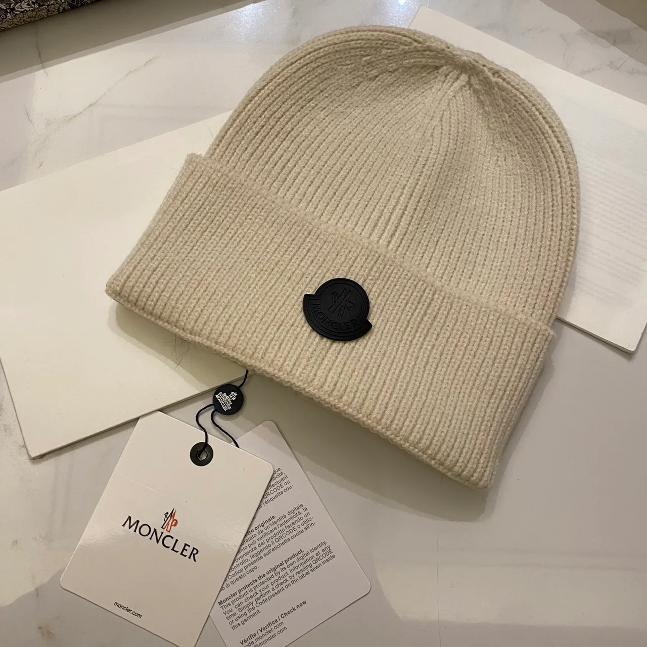 Moncler Beanie in Black & White & Grey & Beige & Brown & Yellow & Pink & Blue & Red & Burgundy & Orange · view 5
