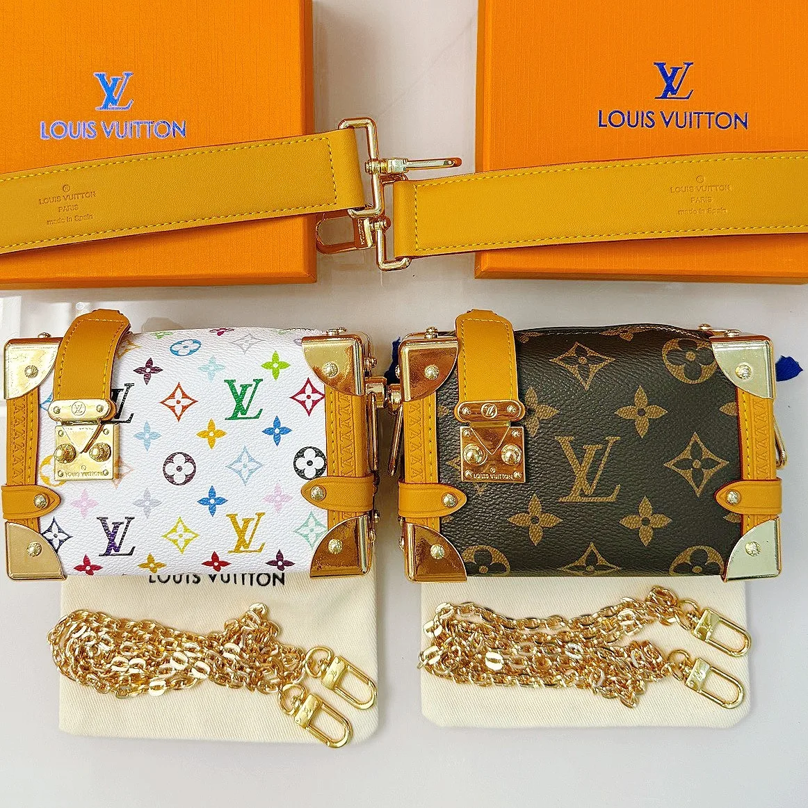 Louis Vuitton Box Bag in White / Brown · view 6