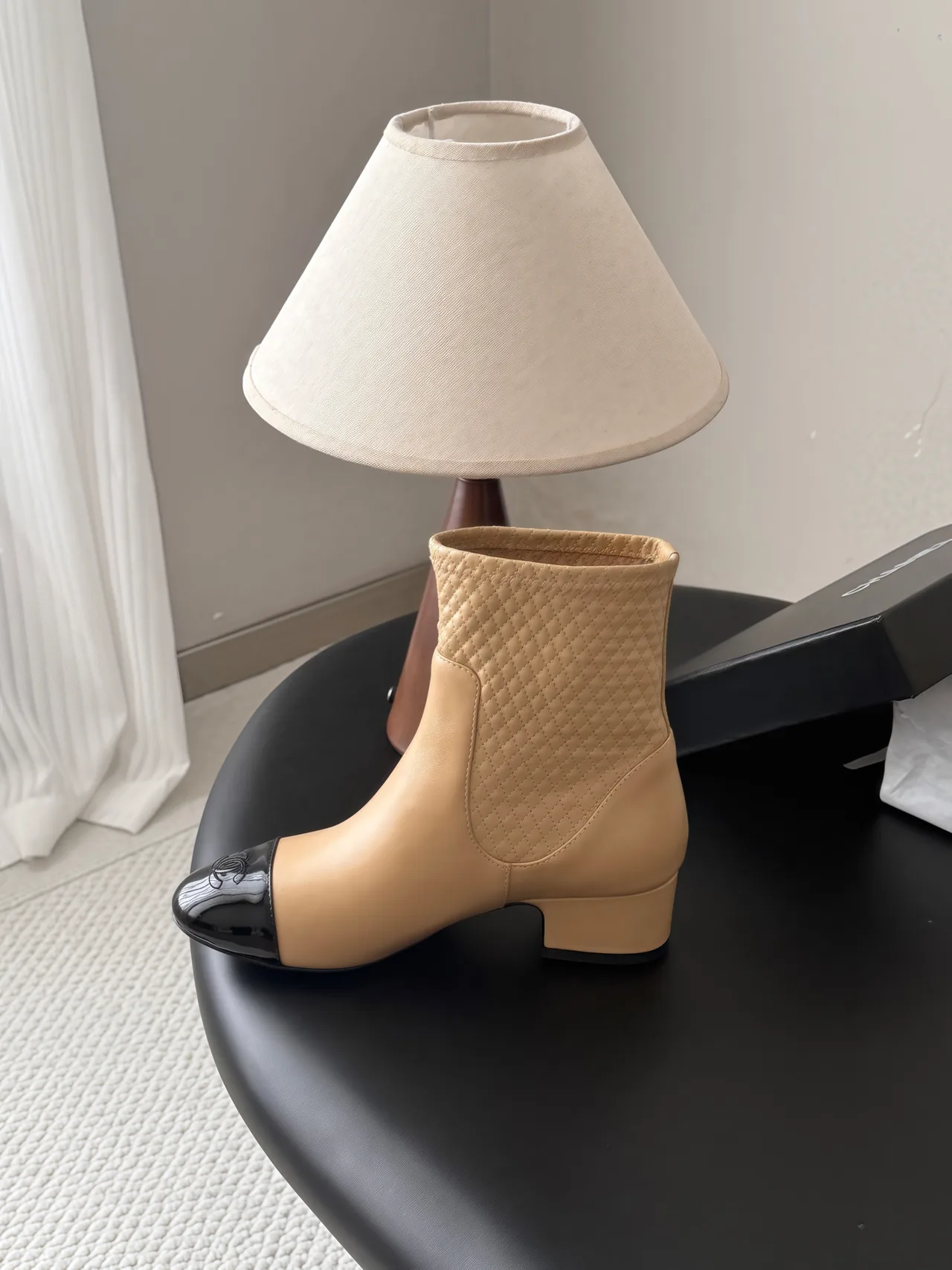 Chanel Cowhide Boots in Beige · view 5
