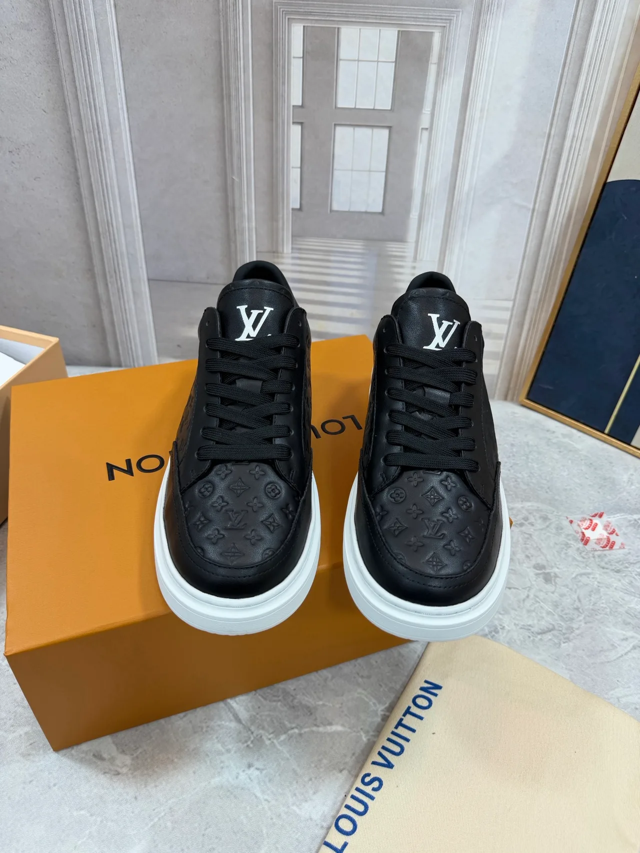 Louis Vuitton Calfskin Sneakers in Black · view 7