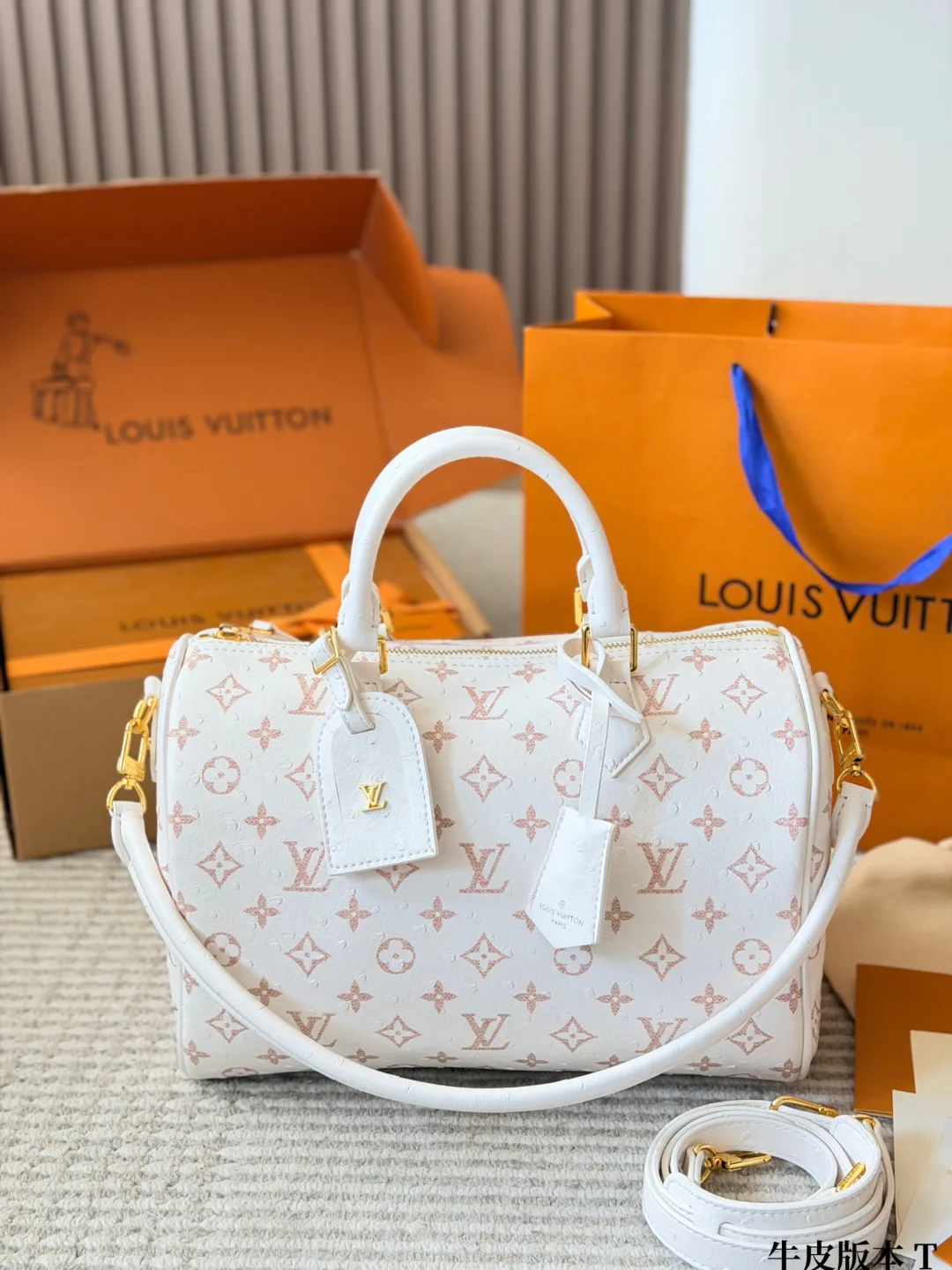 Louis Vuitton Speedy Monogram handbag in White & Blue · view 1