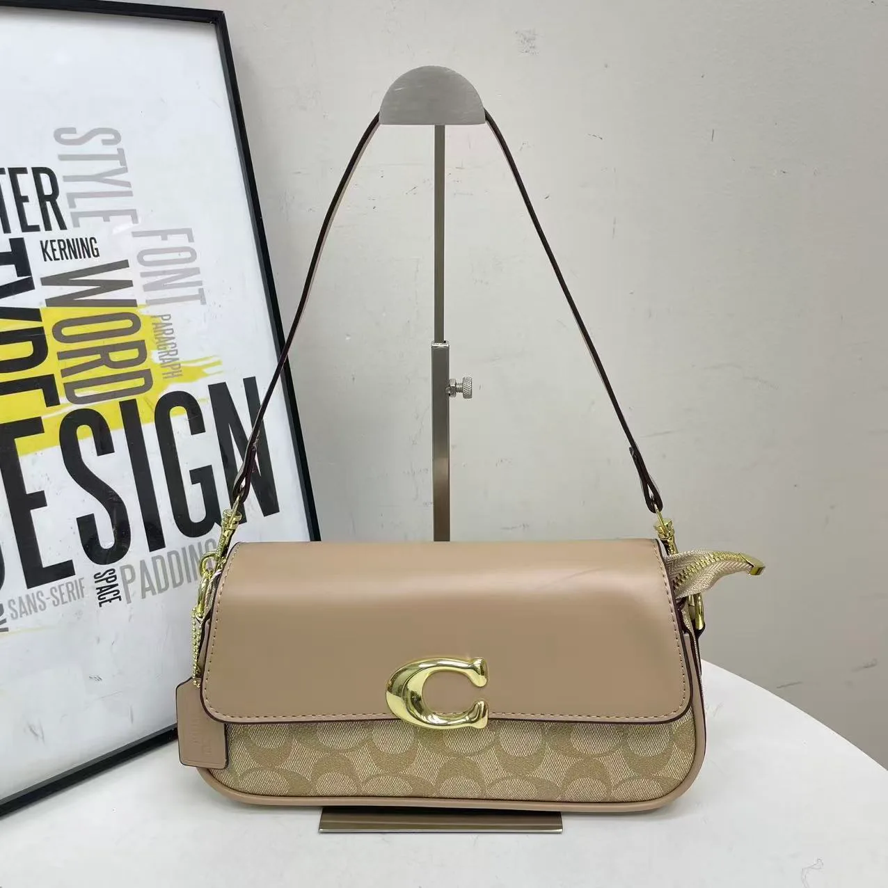 Coach 96000 Shoulder Bag in Brown & Beige & Black & Pink & White · view 2