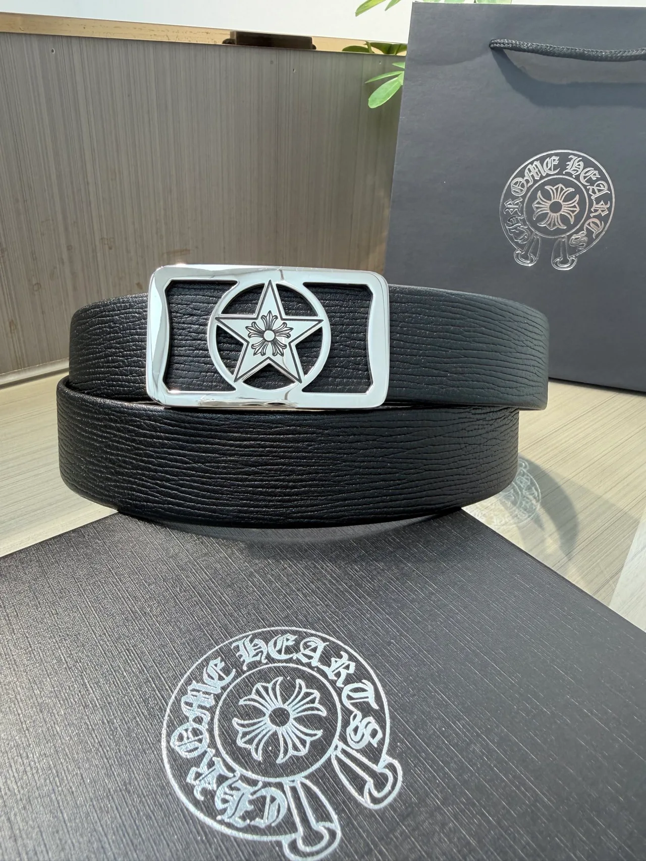 Chrome Hearts Calfskin Belt in Black · view 4