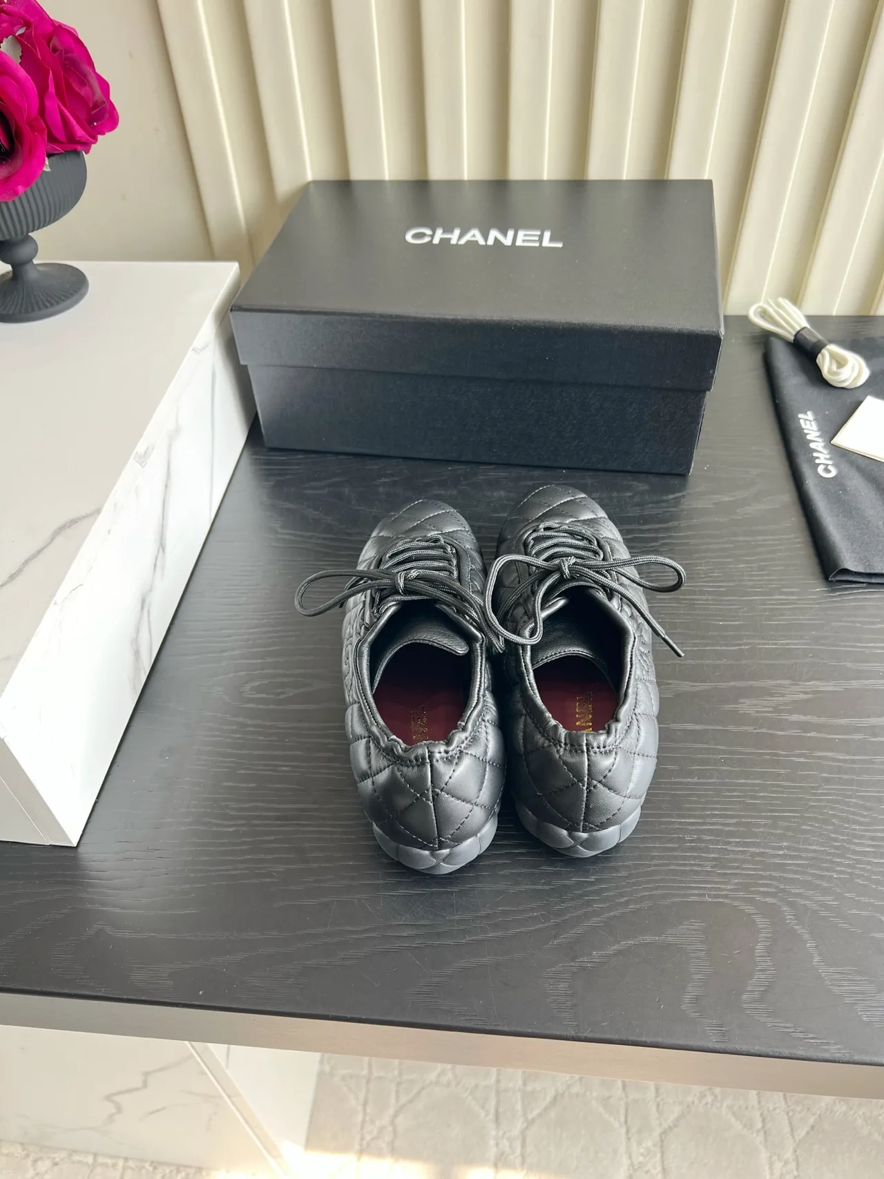 Chanel Sheepskin Smooth Sneakers in Black · view 6