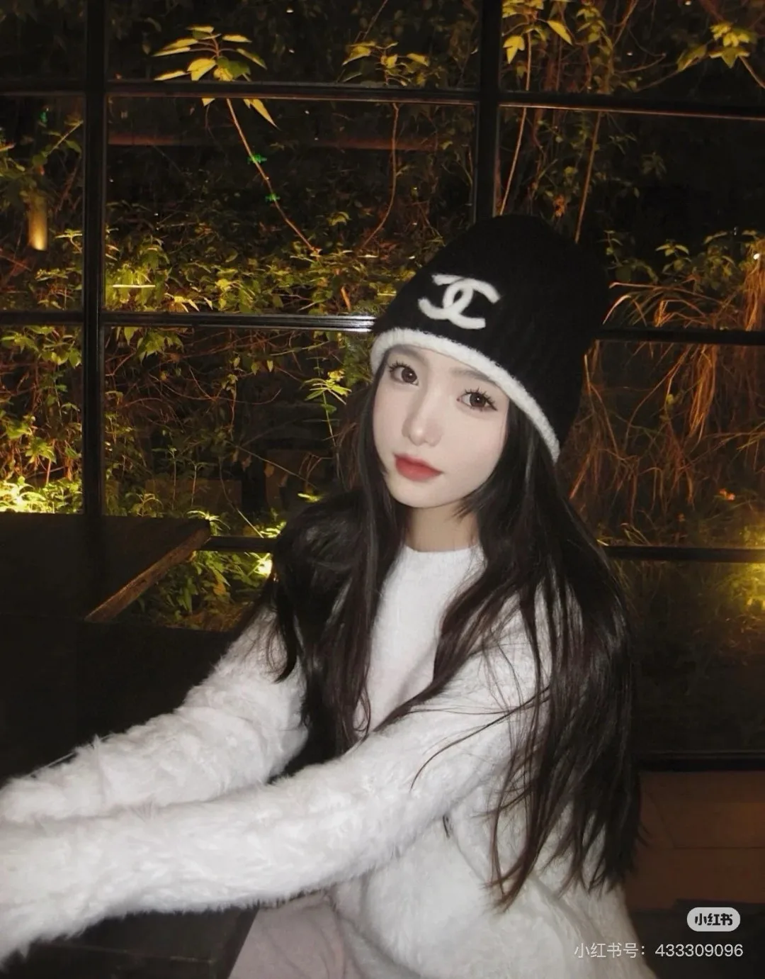Chanel Ribbed Knit Beanie in Black · view 2