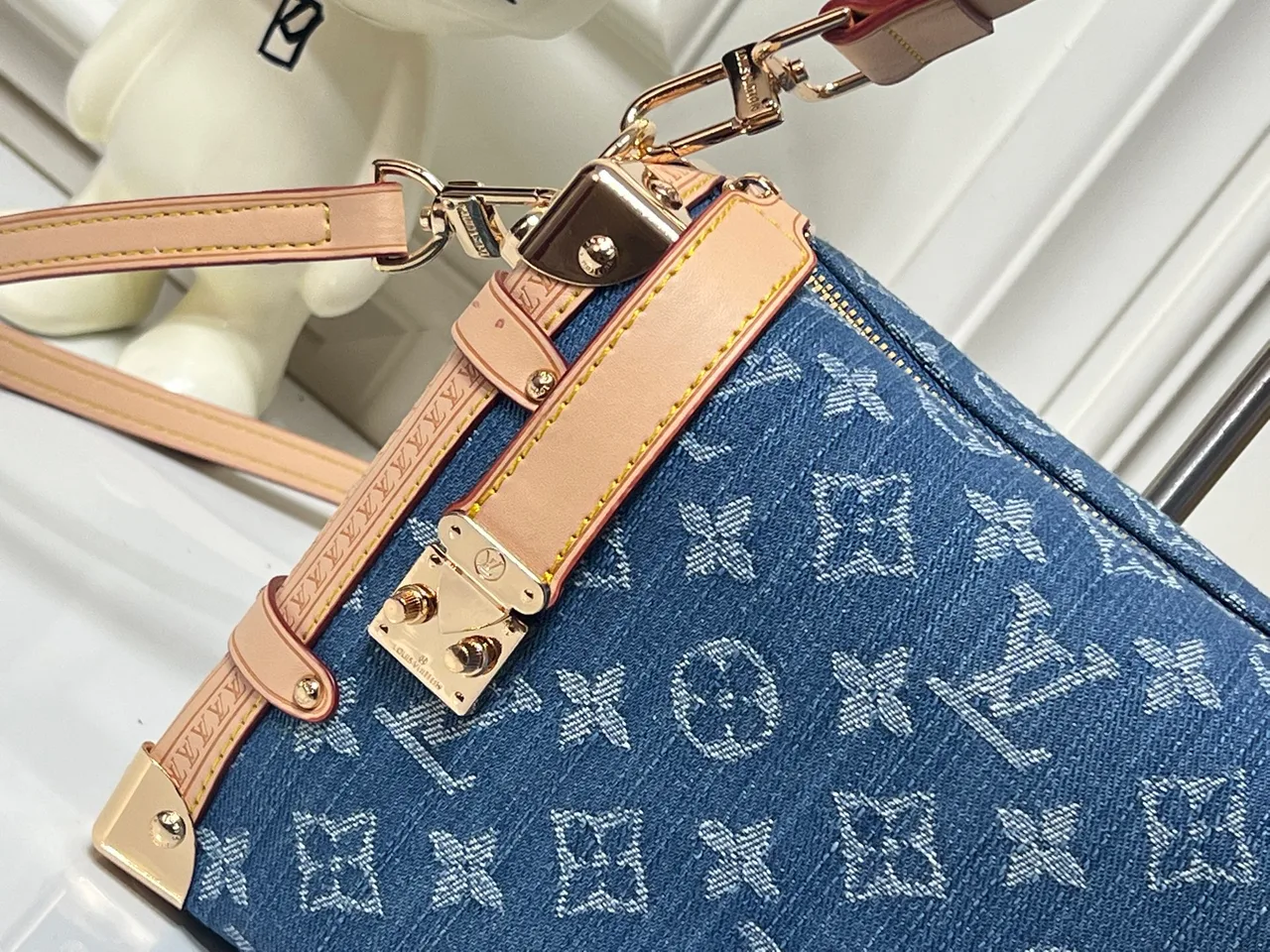 Louis Vuitton Denim Monogram Handbag in Blue · view 6