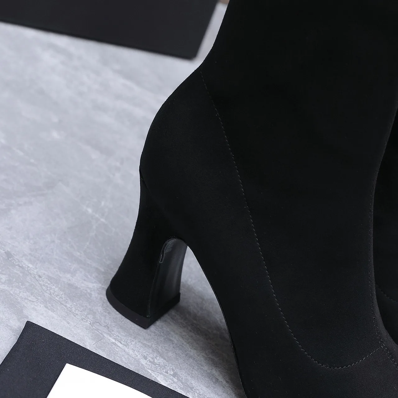 Chanel Cowhide Boots in Black · view 8
