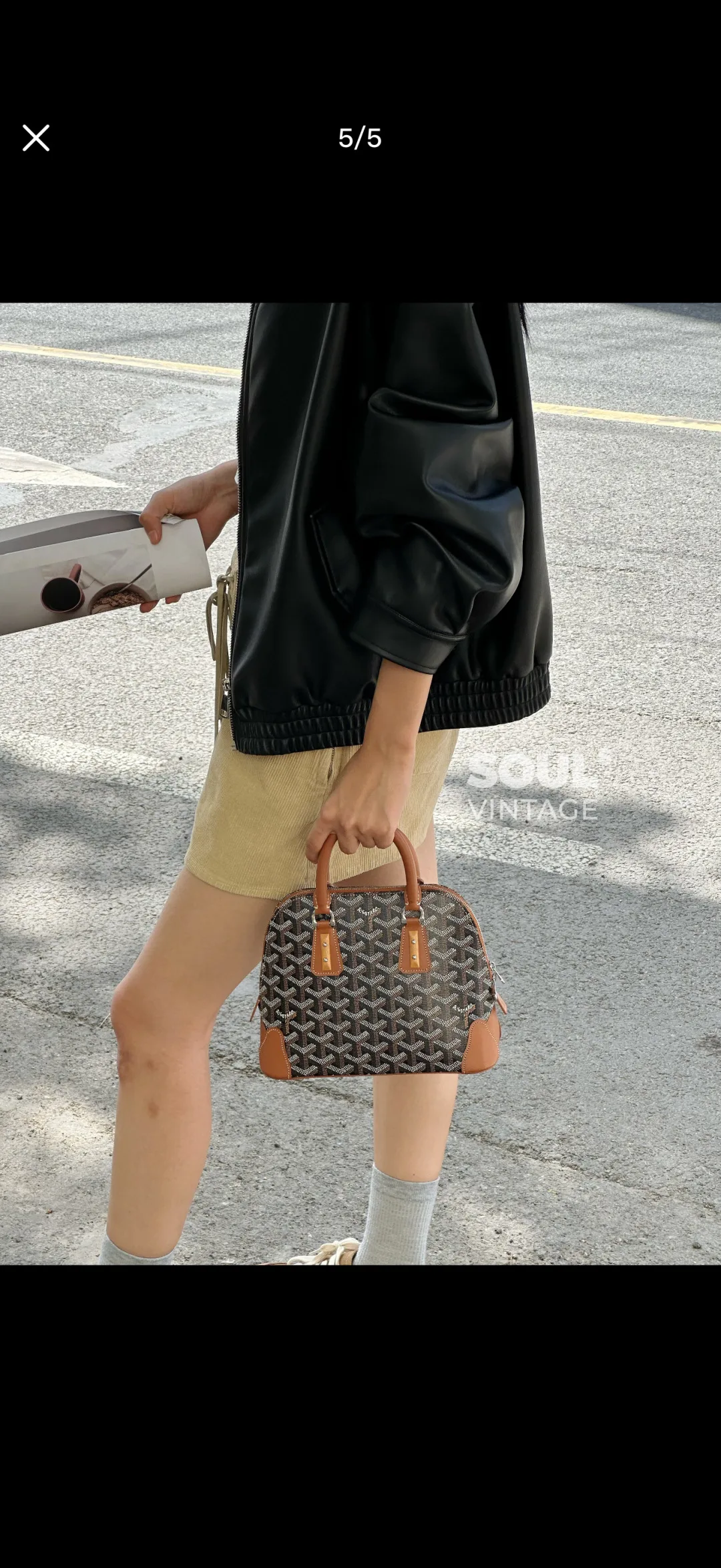 Goyard Leather Monogram Vendome Handbag in Grey · view 2