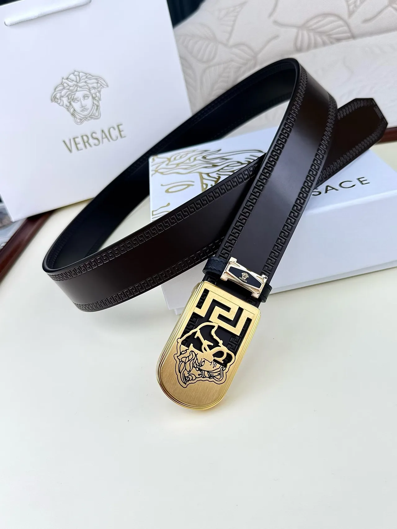 Versace Medusa Belt in Brown · view 4