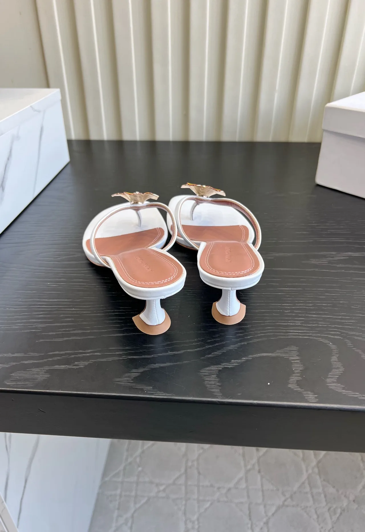 Amina Muaddi Silk Sandals in White · view 5