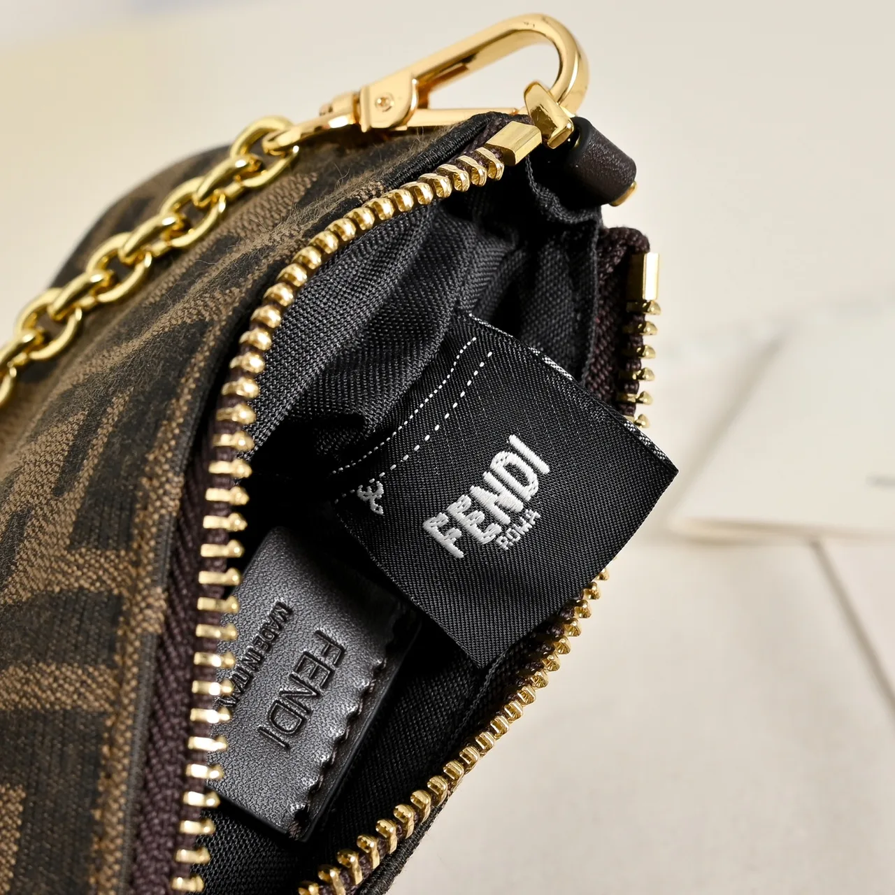 Fendi Chain Pouch in Brown · view 8