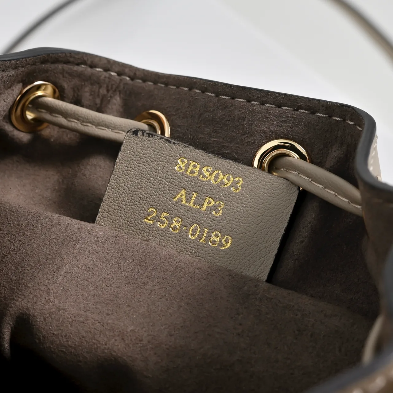 Fendi Calfskin Embroidered Bucket Bag in Beige · view 7