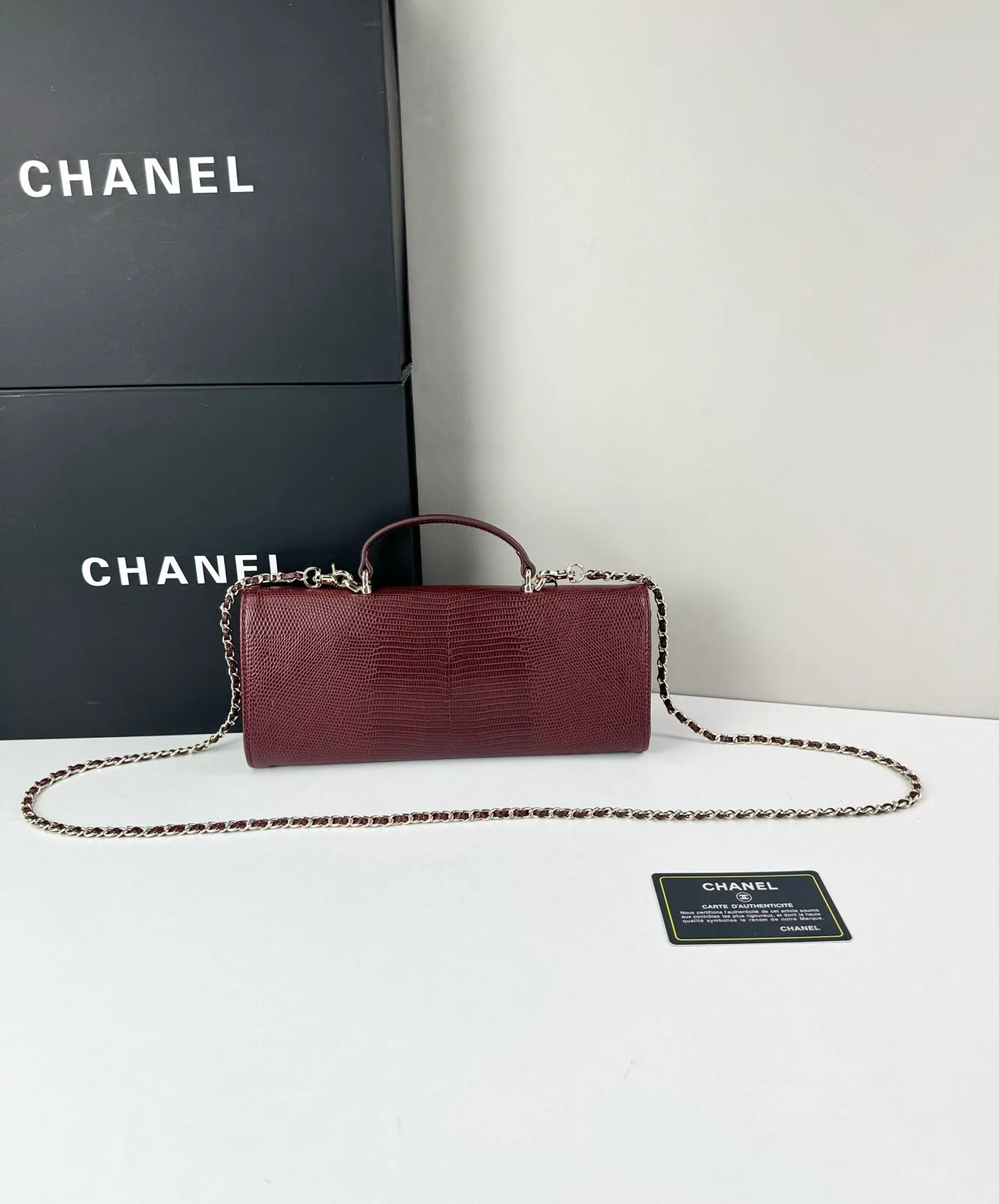 Chanel Baguette Clutch in Burgundy · view 2