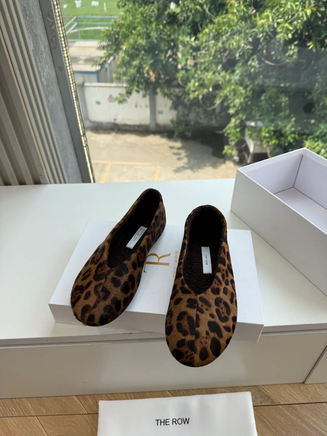 The Row Cowhide Smooth Round-Toe Loafers in Brown · view 4