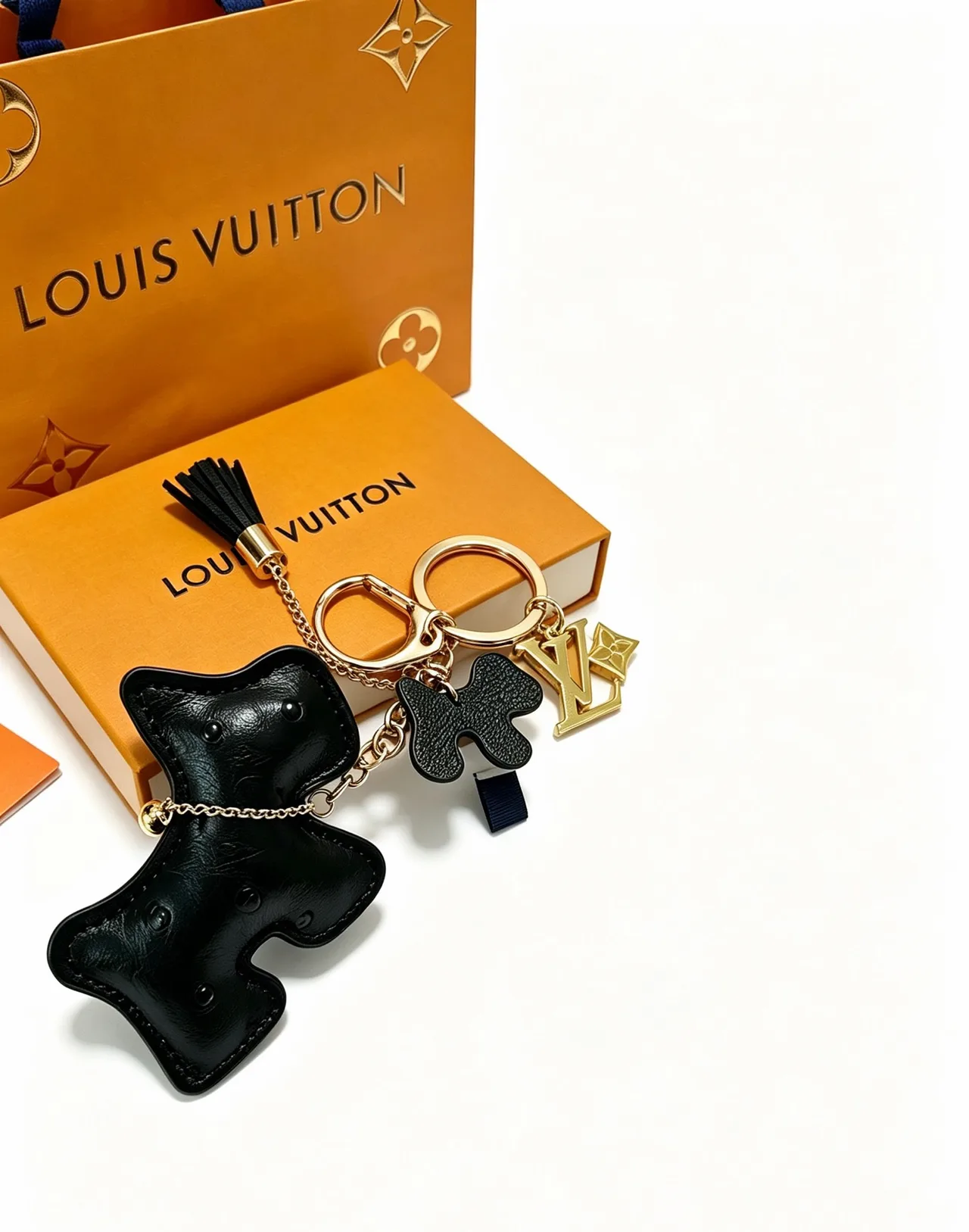 Louis Vuitton Dog Keychain in Black · view 6