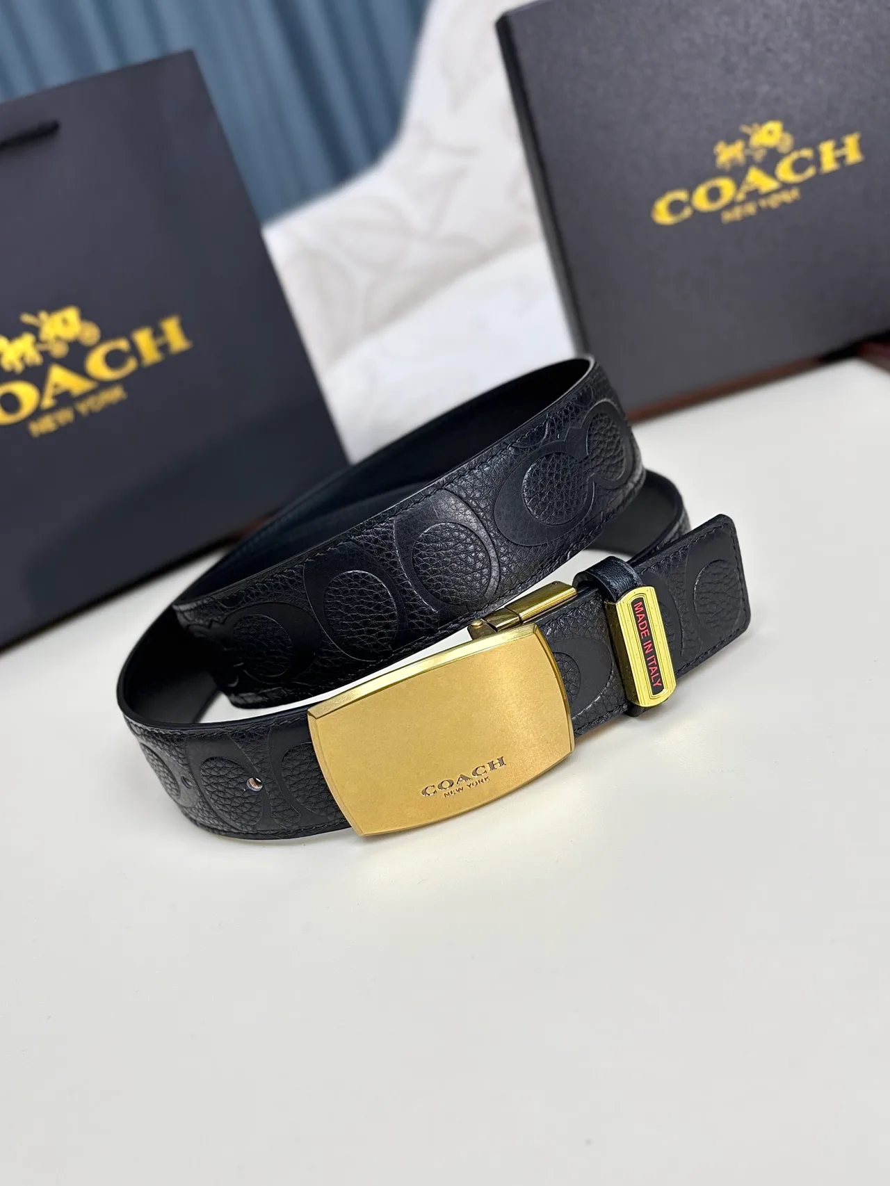 Coach Automatic Belt in Brown / Black · view 5