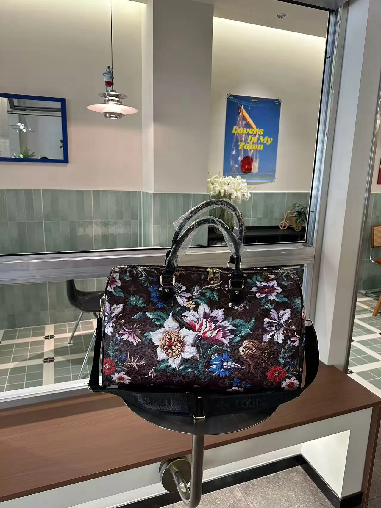 Louis Vuitton Floral Monogram Duffel Bag in Brown · view 1