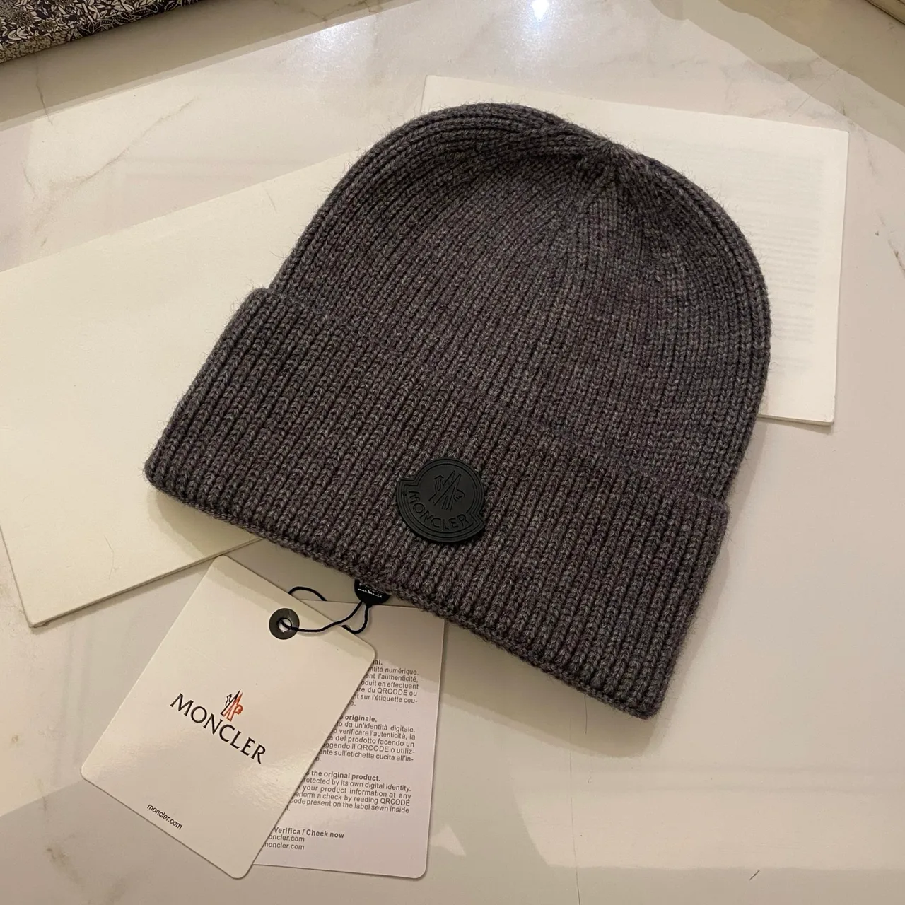 Moncler Beanie in Black & White & Grey & Beige & Brown & Yellow & Pink & Blue & Red & Burgundy & Orange · view 3