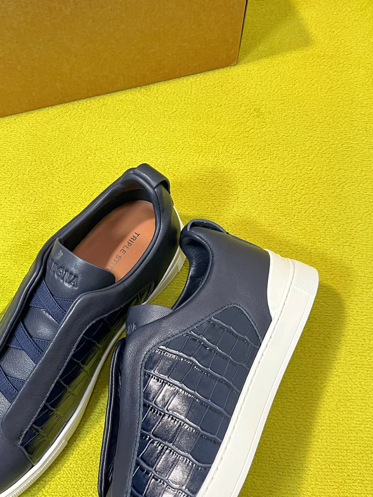 Zegna Triple Stitch Sneakers in Blue · view 7