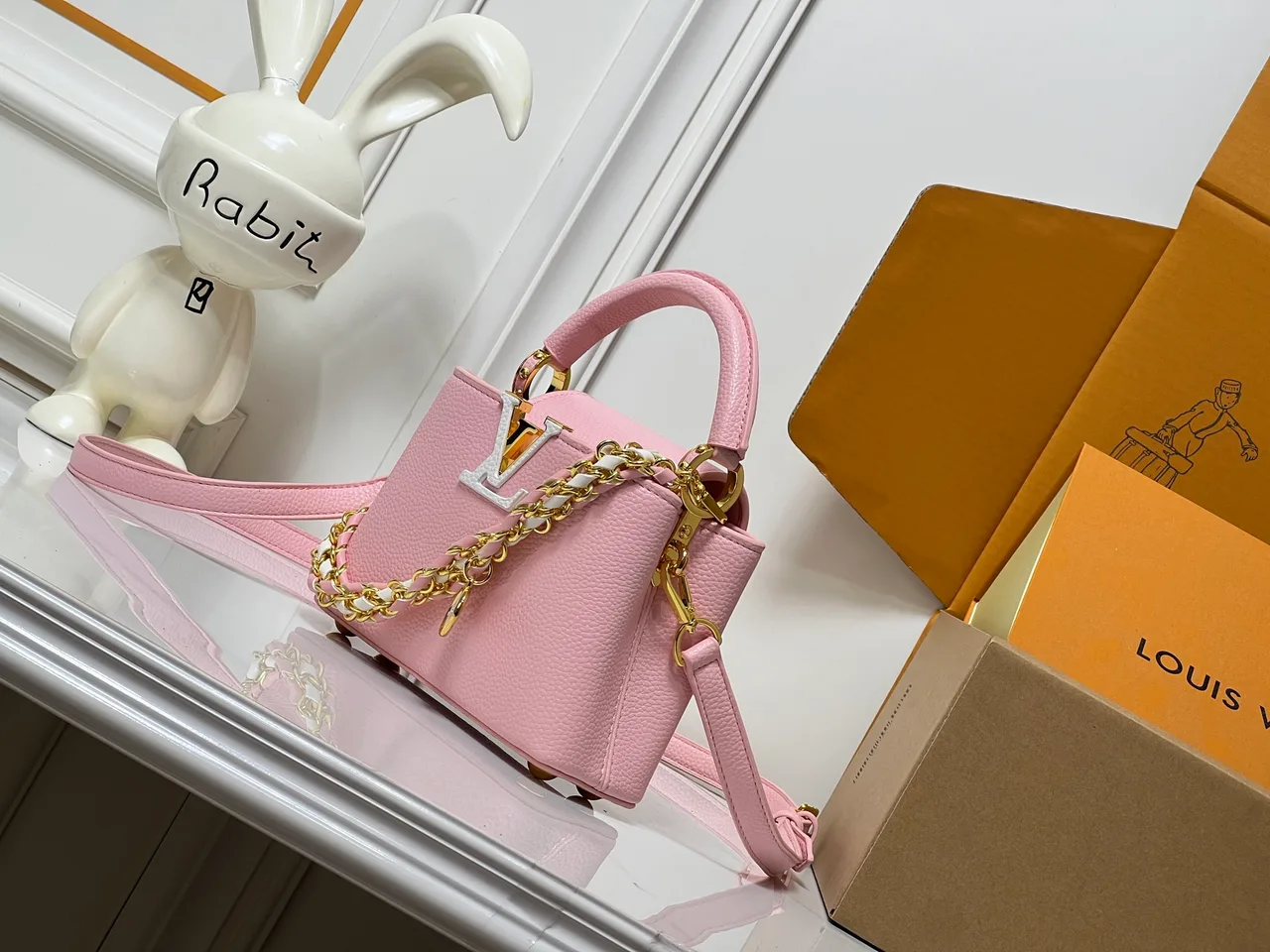 Louis Vuitton Cowhide Handbag in Pink · view 3