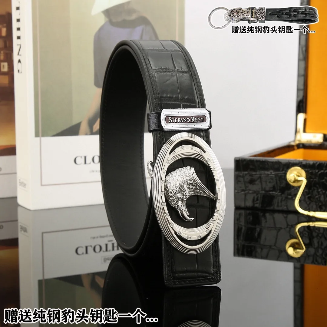 Stefano Ricci Eagle Buckle Belt in Black · view 3