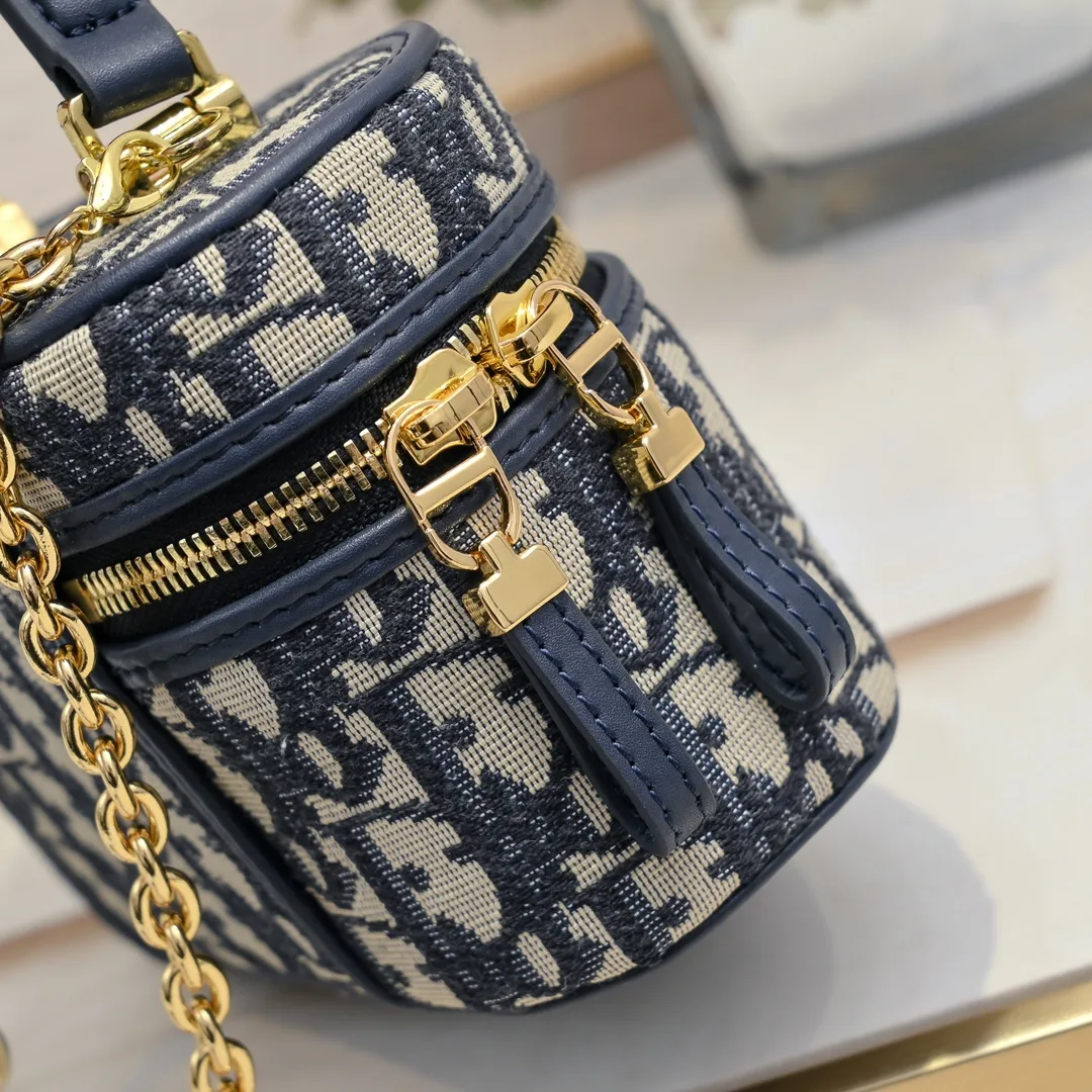 Dior Monogram Zip Vanity Case in Blue · view 7
