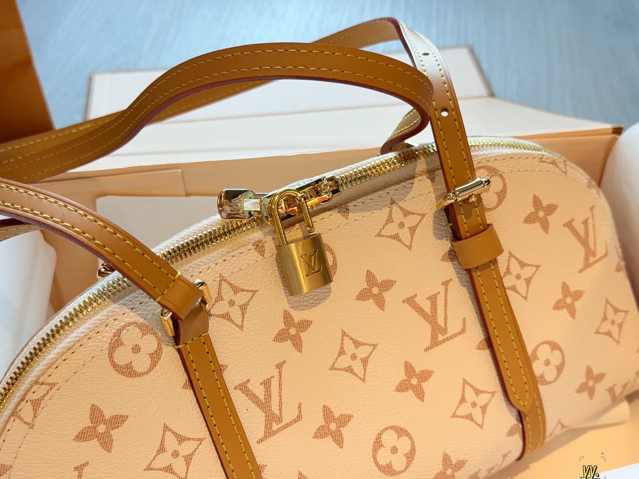 Louis Vuitton Monogram Top-Handle Bag in Beige · view 3