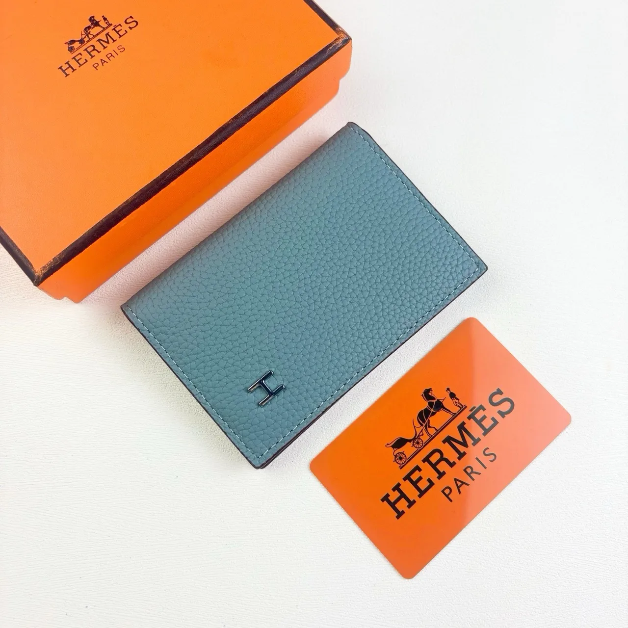 Hermes H-logo long wallet in Grey & Black & Brown & Blue & Orange & Green · view 8